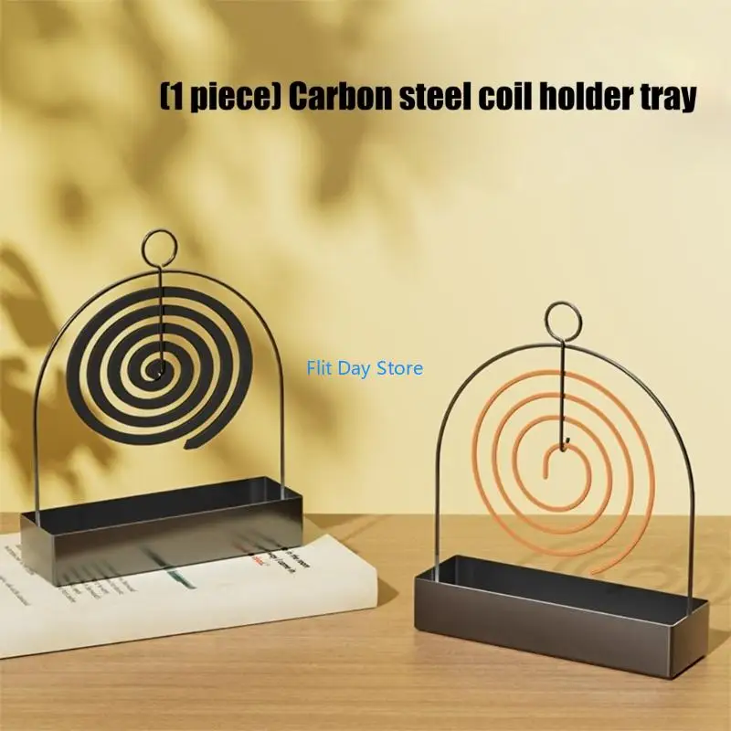 F92C Rustproof Carbon Steel Incenses Stand With Spacious Base Fireproof Incenses Burners With Ashes Tray