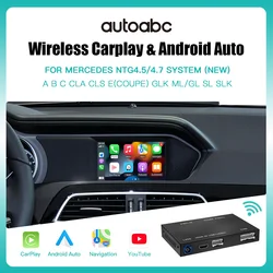 AUTOABC Wireless CarPlay Android Auto Fits For Mercedes A B C E S SL CLA CLS GLA GLK SLK ML Sprinter NTG4.55.0W204 W176 Decorder