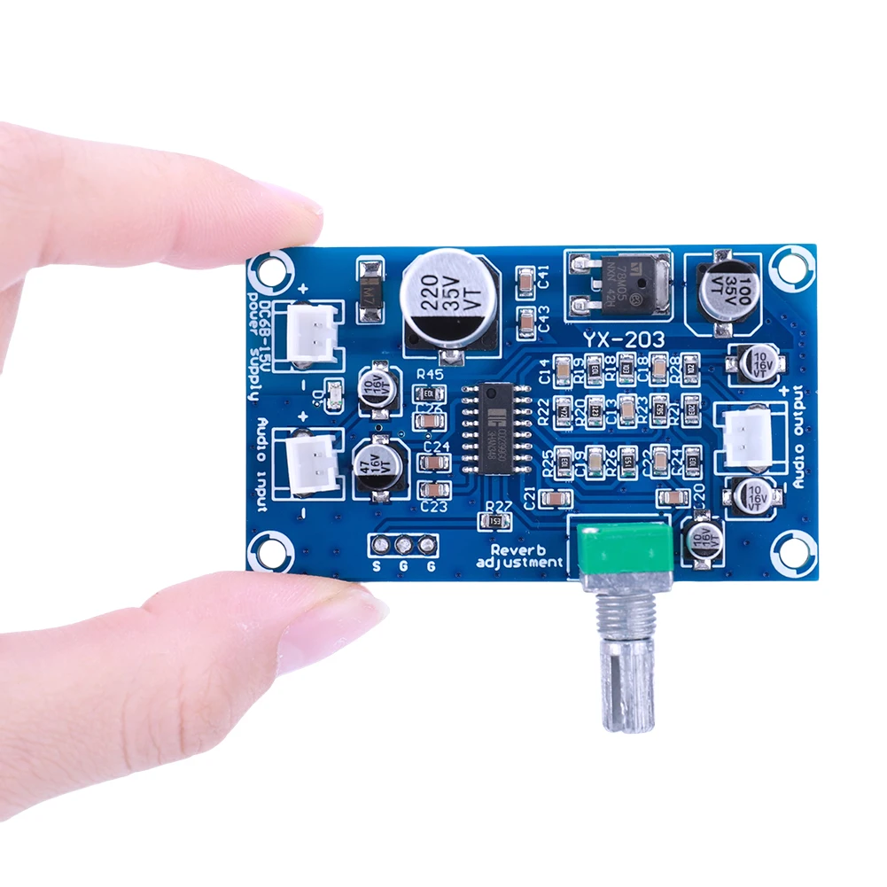 PT2399 Mono Amplifier Preamp Reverb DC6-15V M65831 Microphone Amplifier Module DC Single Power Supply Preamplifier Reverberator