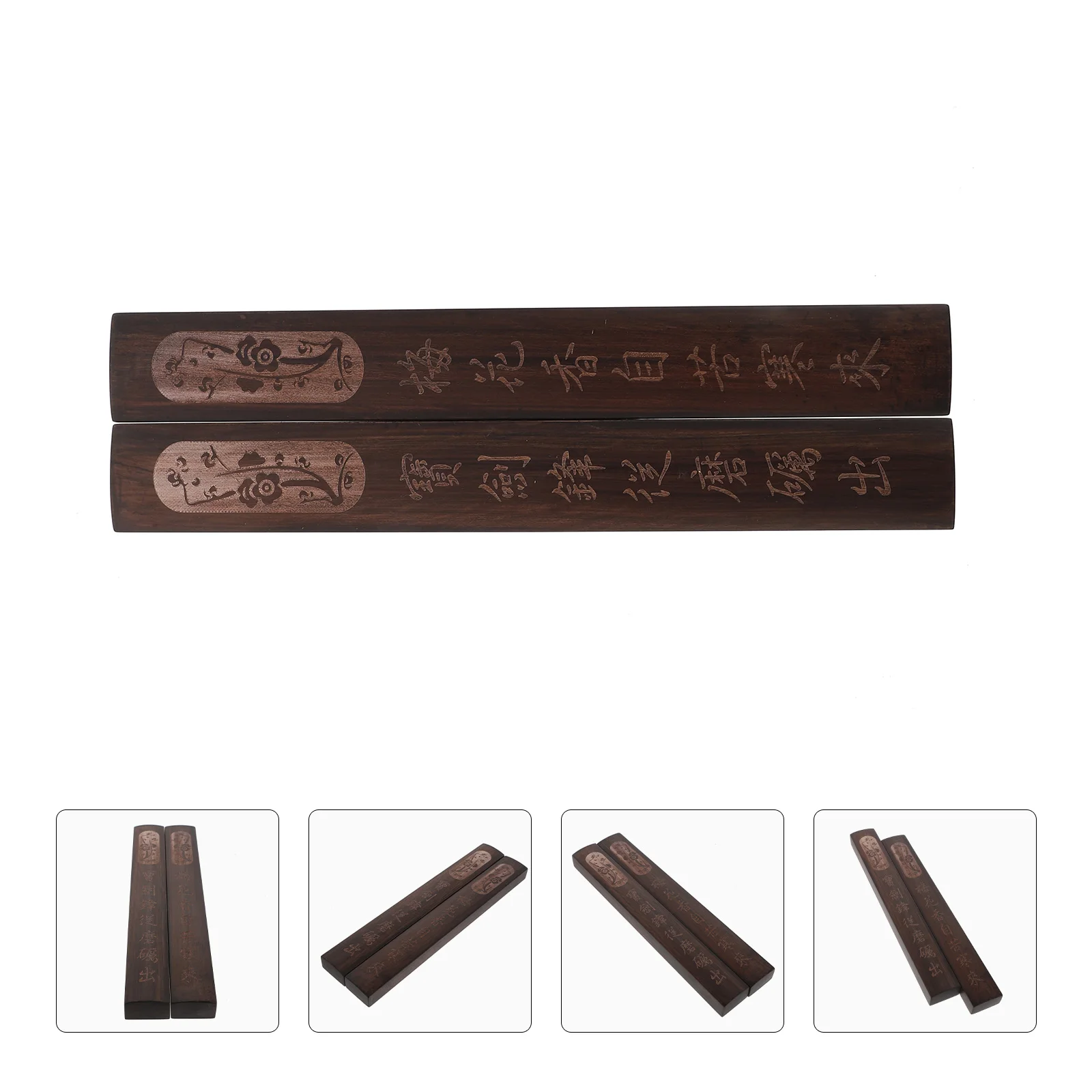 

2Pcs Calligraphy Paperweights Practical Elegant Solid Wood Art Paperweights for Office Home Study Stationeries