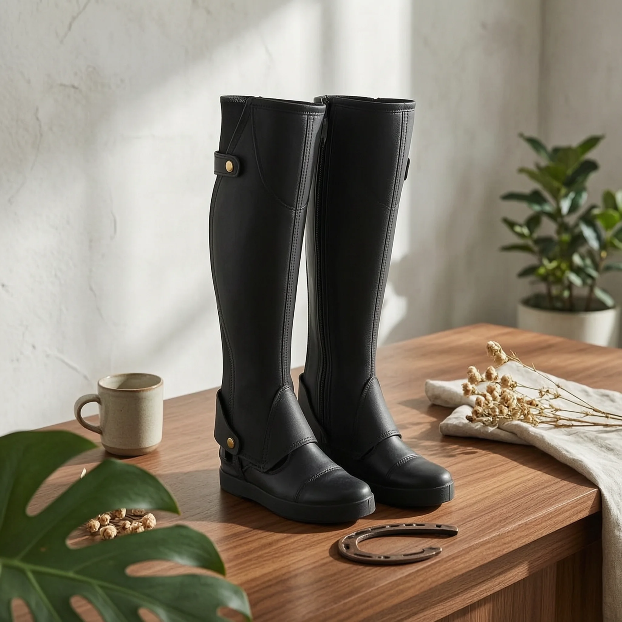 Half Chaps Fitted Riding Gaiters Legwear Comfortable Gear Stay up for Riders, Equestrian Training