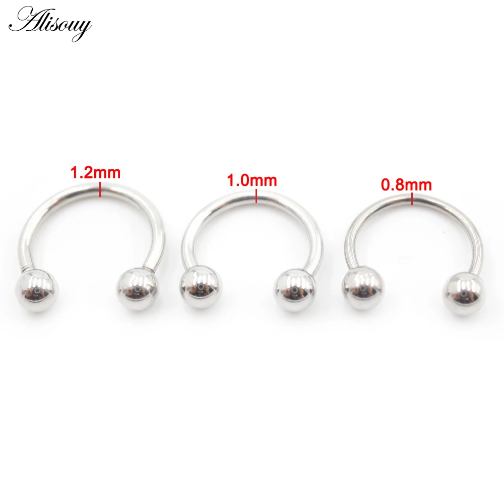 1PC Stainless Steel Captive Ball Septum Lip Labret Eyebrow Nose Ring Ear Guauge BCR Hoop Earrings Nipple Piercing Body Jewelry view 3