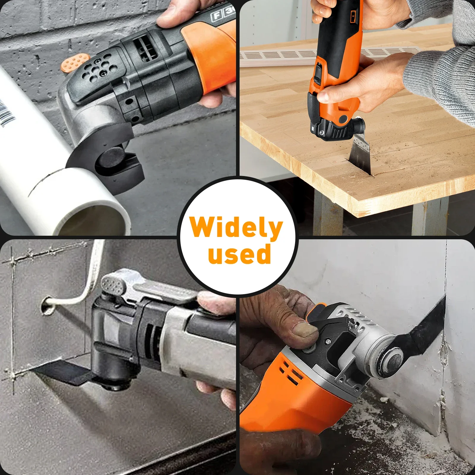 8Pcs Oscillating Saw Blades Set Bi-metal Stainless Steel Multitool Kit for Wood Plastic Cutting Gaskets Included