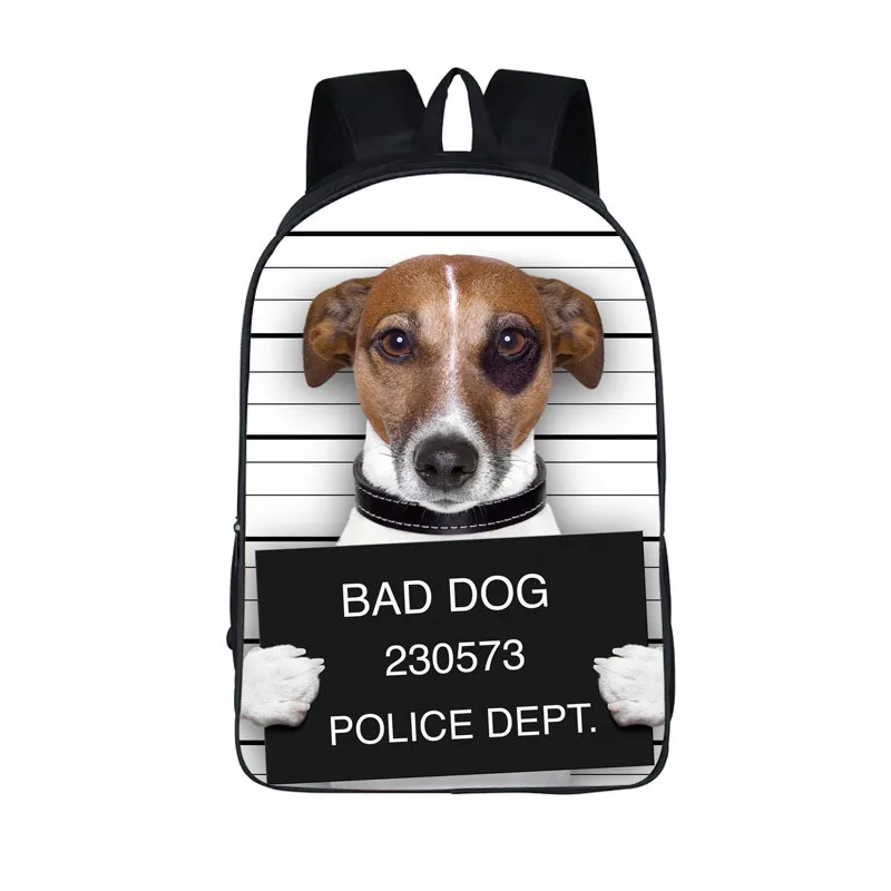 Funny Bad Dog Backpack Bulldog Pug Men Women Rucksack Children School Bags for Teenager Girls Boys School Backpacks Bookbag Gift