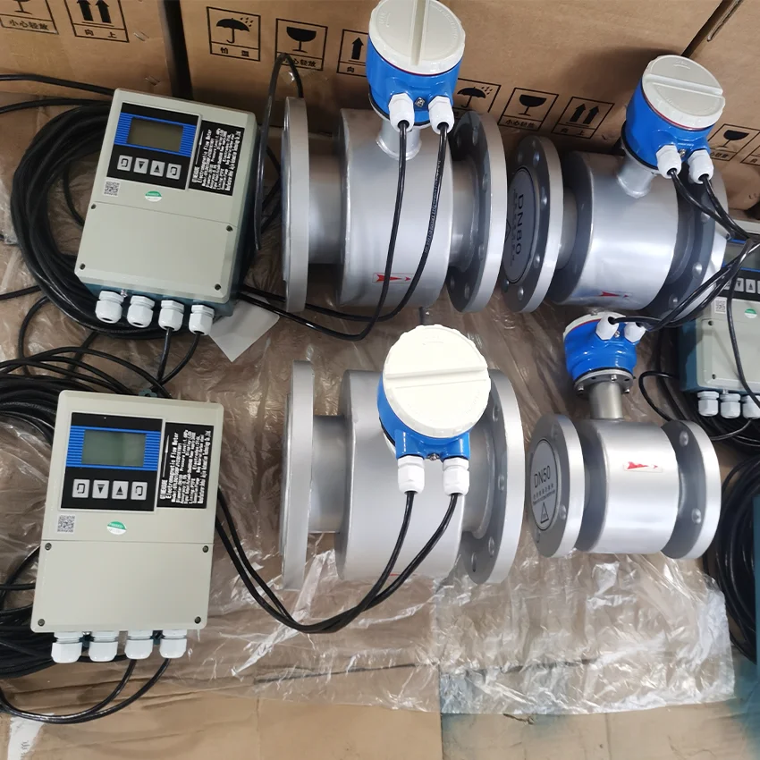 Remote Type Electromagnetic Flow Meter Split Display Wastewater Sewage Slurry  Flowmeter 4-20mA RS485 MODBUS