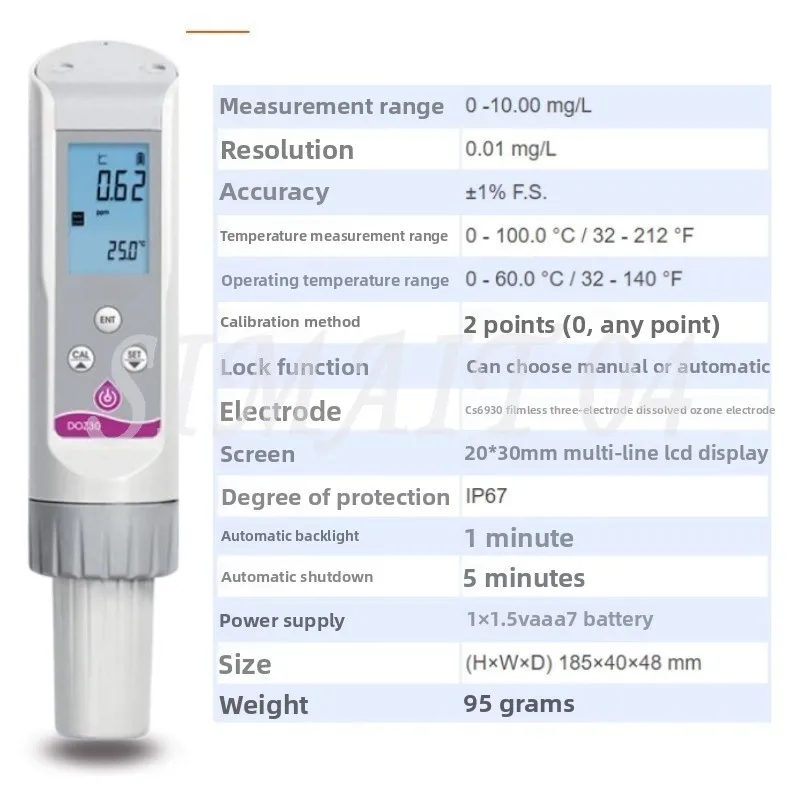 Ozone Sensor Handheld Meter Dissolved Ozone Tester Generator Gas Analyzer for Water in Stock Ozone