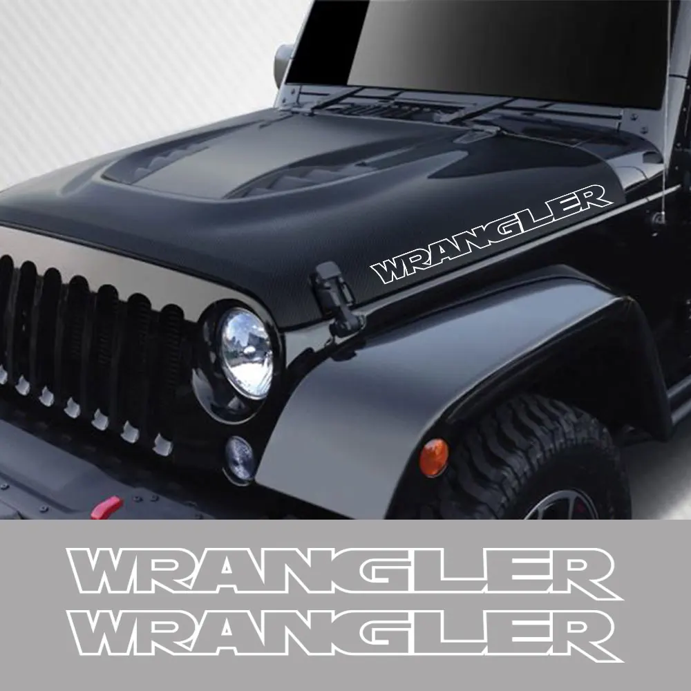 2PCS Car Hood Cover Stickers For Jeep Wrangler JK JL TJ Unlimited DIY Exterior Tuning Accessories Vinyl Film Bonnet Decals