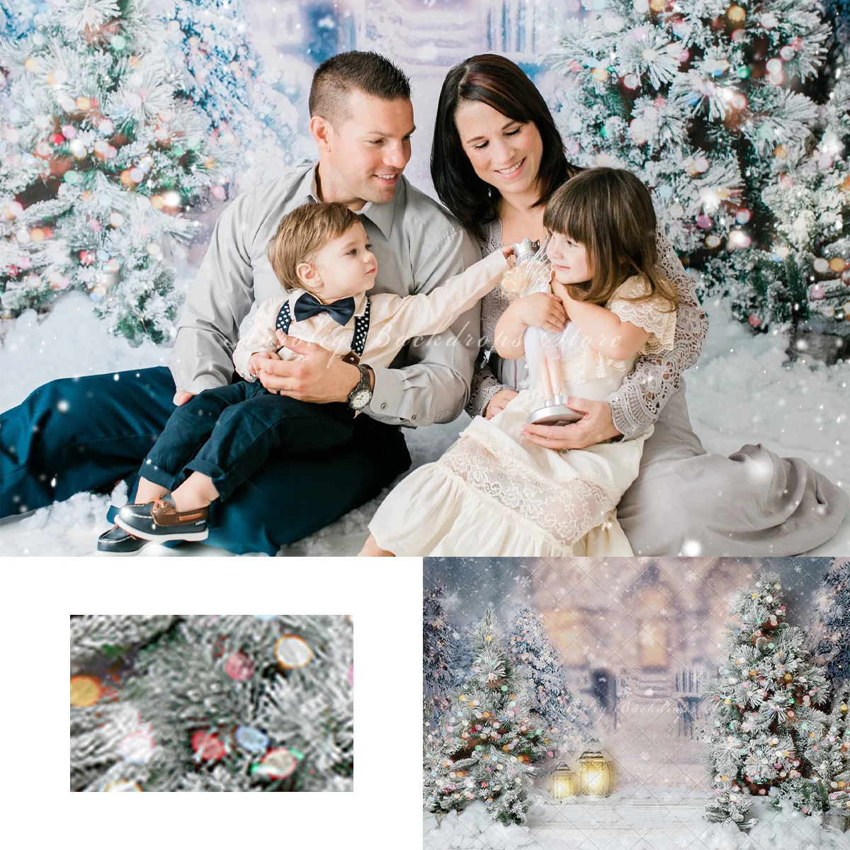 

Twinkle Winter Wonderland Background Kids Adult Photography Prop Child Baby Xmas Tree Decor White Christmas Studio Backdrop