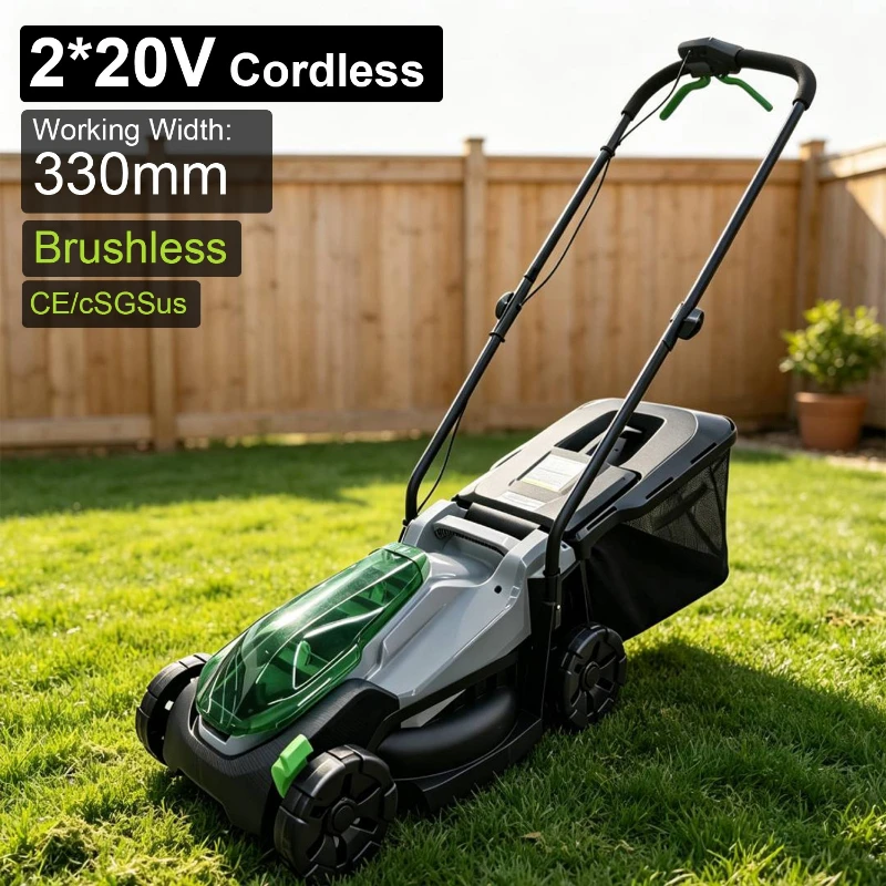 20V Household Cordless Electric Lawn Mower Hand Push Cutter with 35L Fast Delivery