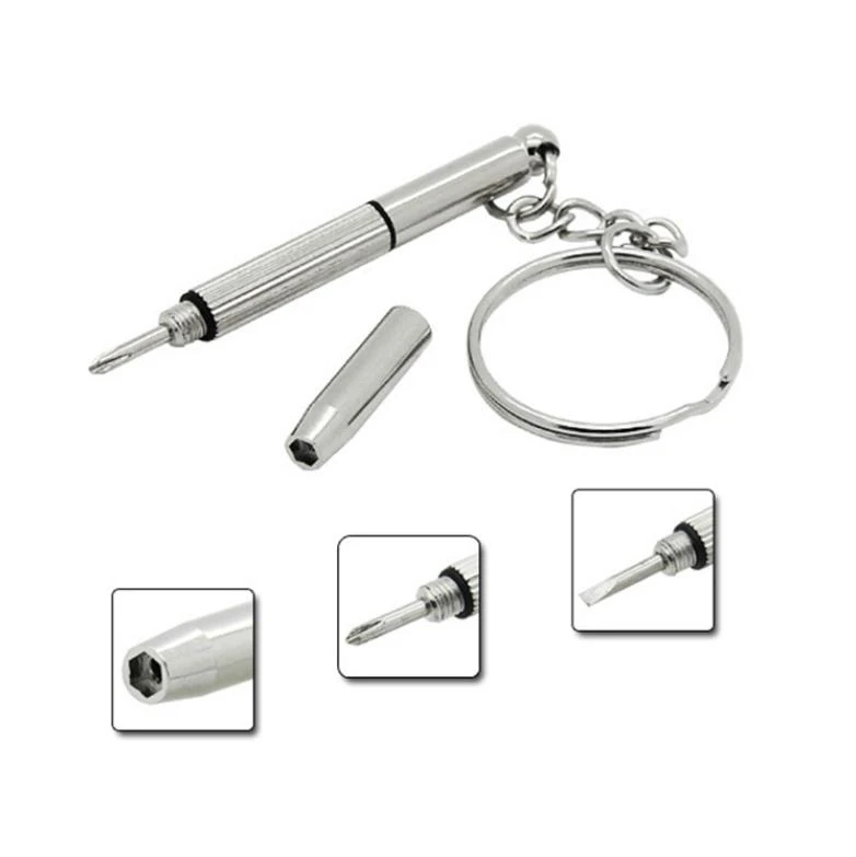 3 in 1 Eyeglass Screwdriver Keychain Repair Glasses Watch Phone Triple Versatile Small Screwdriver Eyeglass Mini Screwdriver ni9