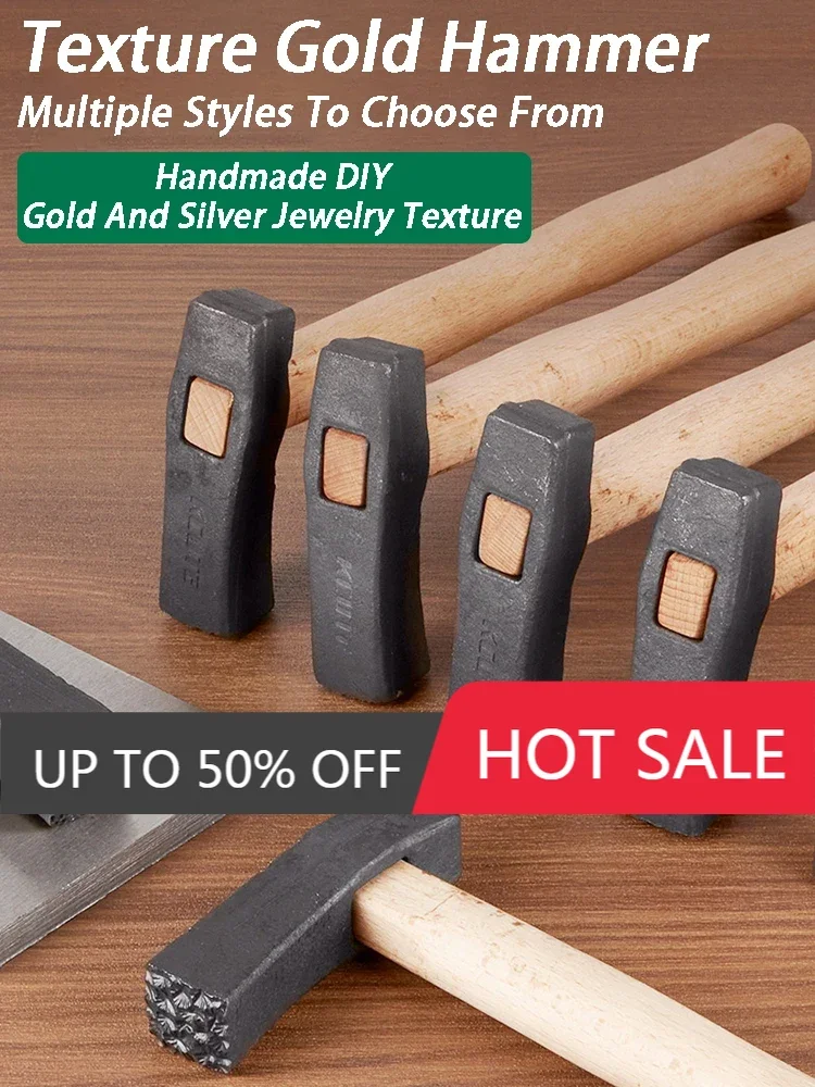 Jewelry DIY Texture Hammers Ring Bracelet Texture Hammer With Pattern Handmade Jewelry Textures Hammer Professional Hand Tools