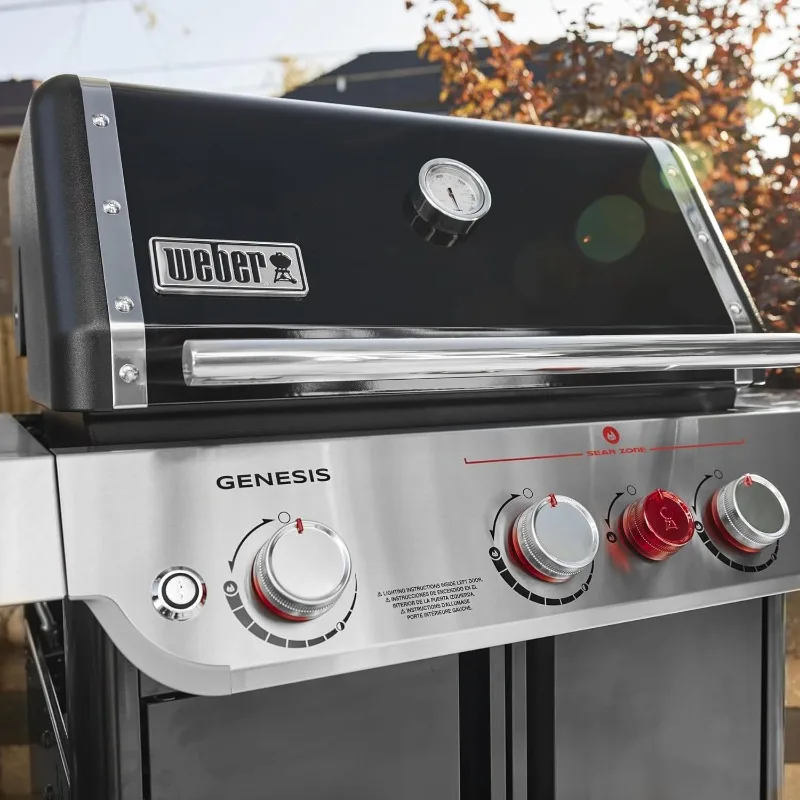 Genesis E-325 Liquid Propane Gas Grill for Outdoor Cooking, 3 Burners, Black image 4