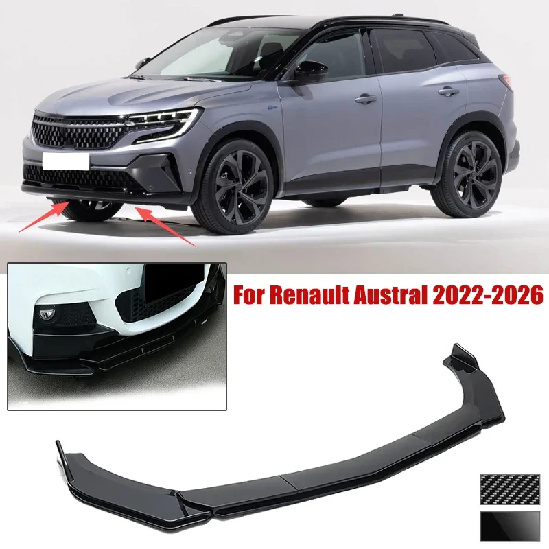 5pcs Front Bumper Shovel For Renault Austral 2022-2026 Spoiler Front Bumper Deflector Anti Scratch Protection Device Accessories