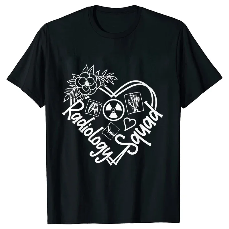 Harajuku Fashion Tshirt Radiology Squad Print Graphic Women Tshirt Short Sleeve Summer Casual T-shirt Radiologist Tech Shirts