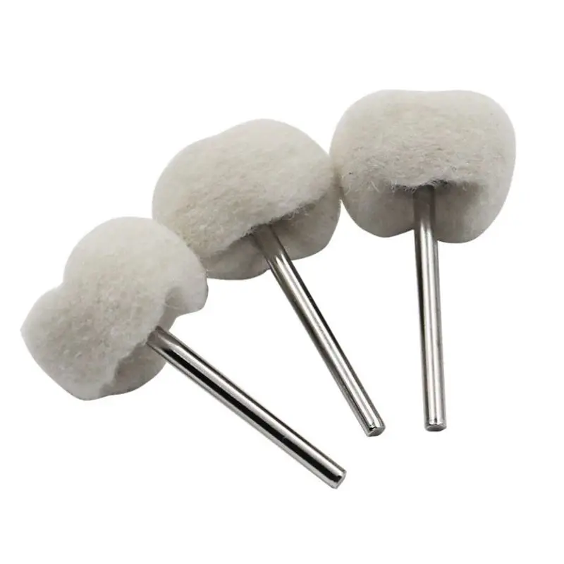 5 ชิ้น Felt บดหัวขัดล้อขัด 3 มิลลิเมตร Shank ด้ายฝ้ายขัดแปรงมินิสําหรับ Dremel Dril หยก