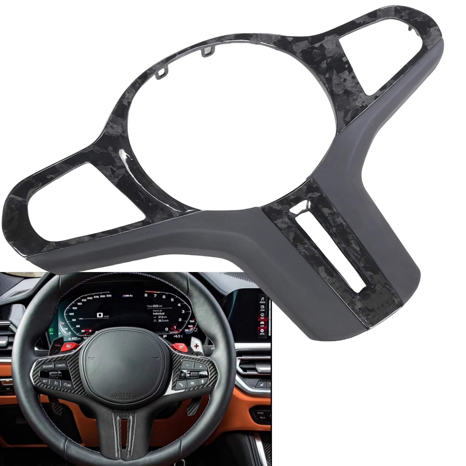 Inner Steering Wheel Panel Decor Cover Trim For BMW Z4 M3 M4 G20 G21 G22 G23 G24 430i M440i