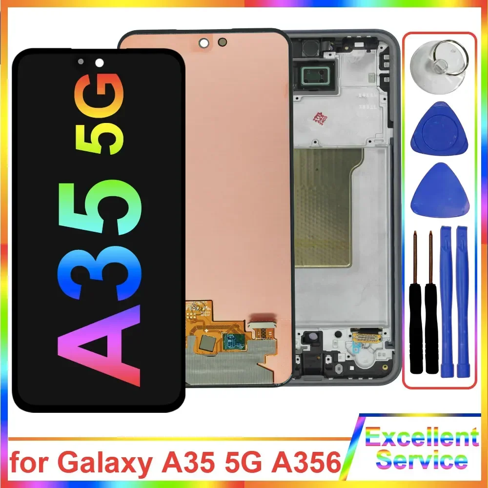 

New AMOLED LCD for Samsung Galaxy A35 5G A356E LCD Display Touch Screen Digitizer Replacement for Samsung A356 A356U A356B LCD