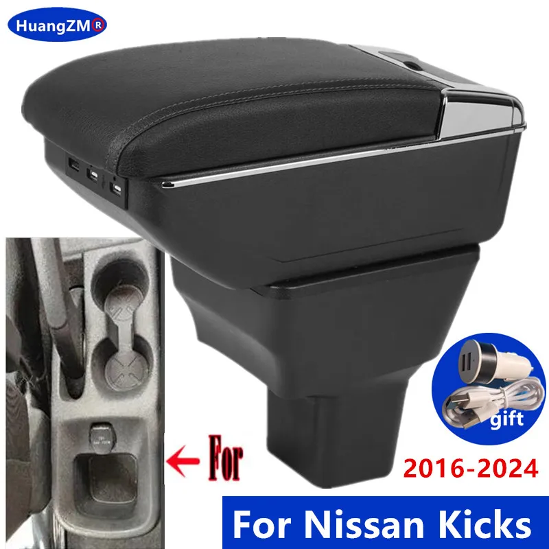 Für Nissan Kicks Armlehne box Für Nissan Kicks 2016-2024 Auto Armlehne box Innen Gewidmet Retrofit lagerung box Auto Zubehör