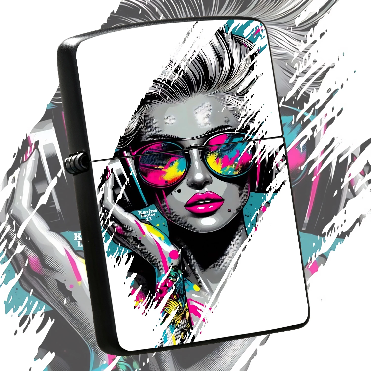 Vintage Pop Art Stylish Lady Pattern Lighter, Vibrant Trendy Decorative Accessory, Portable Reliable Ignition Tool For Daily Outdoor Travel, Ideal Creative Thoughtful Gift For Friends And Collectors, Fits All Scenarios For Daily Usage Inter