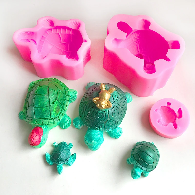 1Pc Cute Turtle Shaped Silicone Mold Ocean Themed Reusable Turtle Resin Epoxy Mould Mousse Chocolate Cake Baking Mold