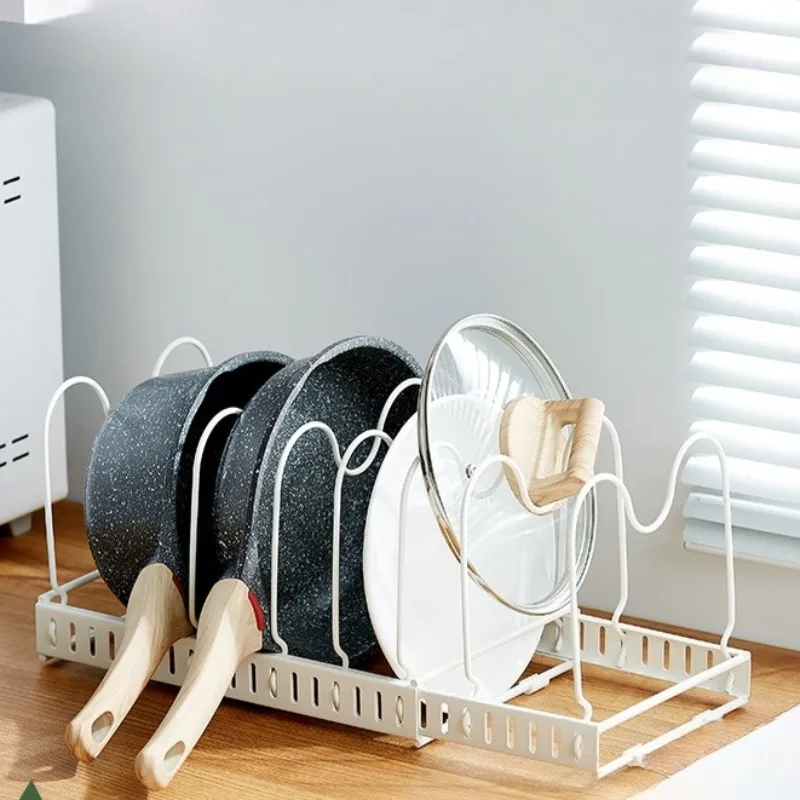 

Convenient Adjustable Pot Rack Simple Kitchen Countertop Storage Racks Luxury Multifunctional Creative Art Home Decoration