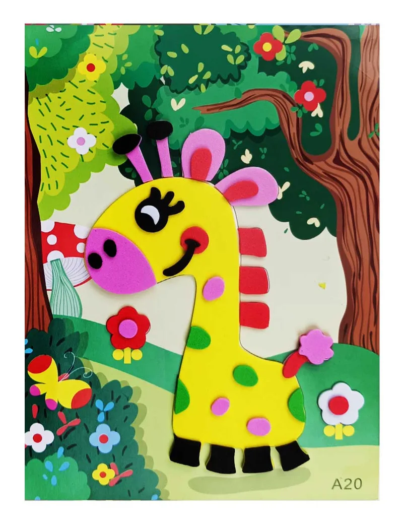 Creative 3D EVA Foam Sticker DIY Handmade Craft for Kids Toddlers Cute Cartoon Animal Assemble Jigsaw Stickers Kindergarten Toys