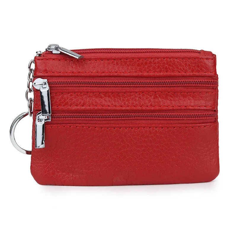 

2025 Hot Selling Genuine Leather Key Holder Coin Purse Simple Ladies Credit Card Wallet Quality Portable Bus Card Case Cowhide