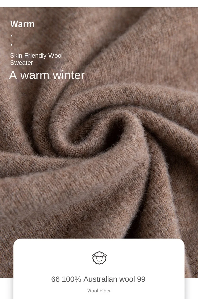100% reiner Merinowollpullover für Herren, V-Ausschnitt, Strickpullover, große Größen, Kaschmir, Herbst/Winter, neuer Langarmpullover, hochwertige Oberteile – Detail 3