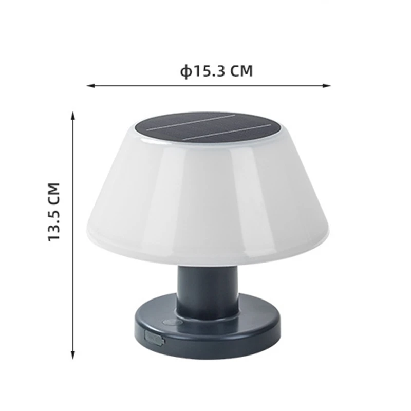 Lampu meja luar ruangan tenaga surya, lampu taman dalam ruangan, lampu baca dapat diredupkan tanpa kabel, lampu malam tahan lama