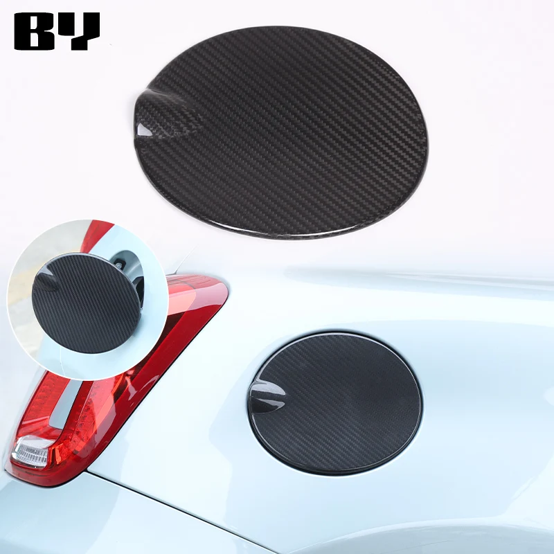 Real Carbon Fiber For Fiat 500 2021 2022 2023 Car External Fuel Tank Cap Decorative Sticker Car Accessories