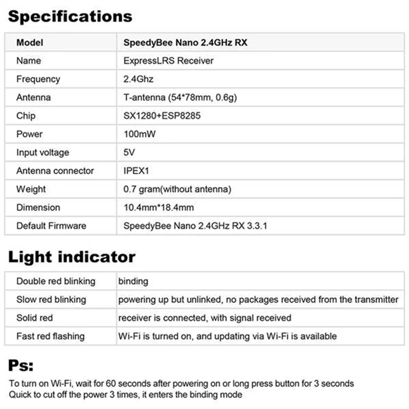 Precision 10PCS Per Speedybee Nano 2.4G Expresslrs ELRS Ricevitore Per FPV Freestyle Droni A Lungo Raggio Parti FAI DA TE