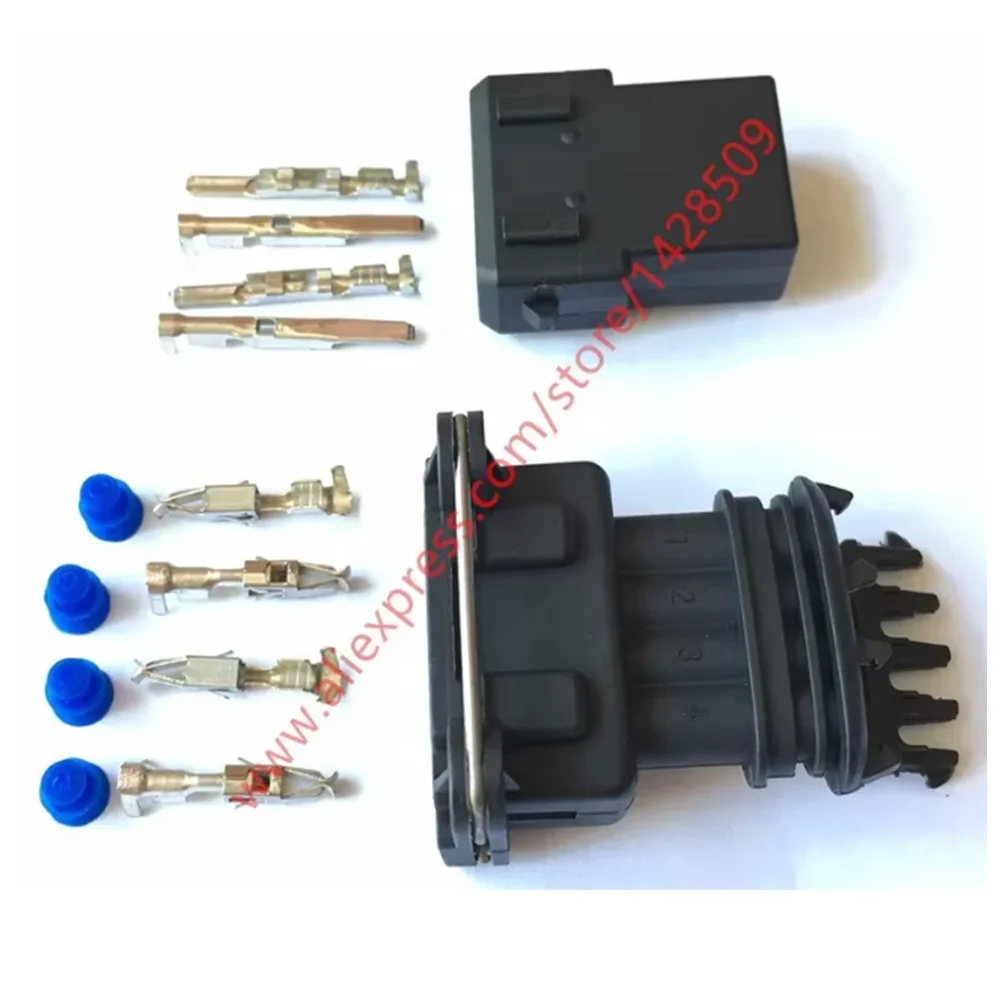 1 Set AMP 3.5mm 4 Pin male female Junior Power Timer Socket automotive oxygen sensor connector Ignition Coil Plug 282192-1