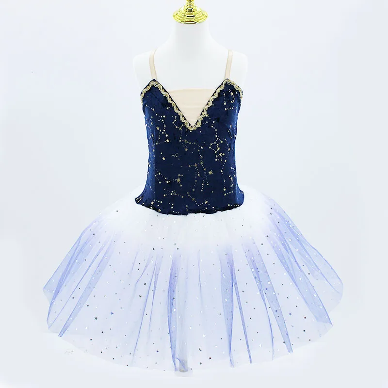 Robe de Ballet Violet pour Enfant, Costumes de Performance, Jupe Tutu avec Bretelles Réglables, Robe de Ballerine, Justaucorps pour Fille