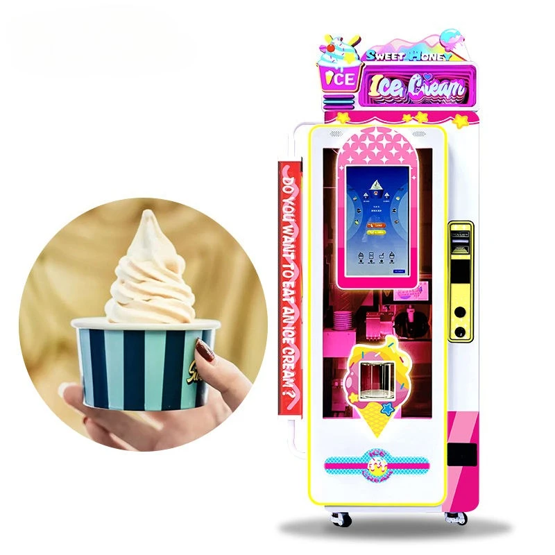 Automatic Ice Cream Making Machine Widely Using Smoothies Making Ice Cream Commercial Cocktail Slush Ice Vending Machine Poland