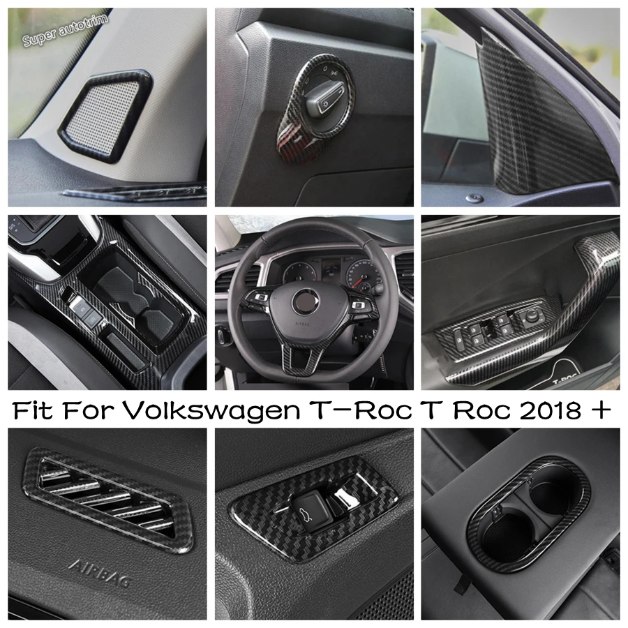 

Reading Lamp / Water Cup Holder / Steering Wheel /Rear Door Button Cover Trim Accessories For Volkswagen T-Roc T Roc 2018 - 2021