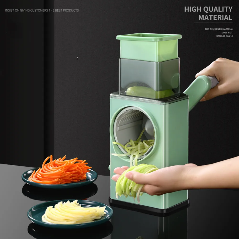 Multifunctional Drum Vegetable Cutter Kitchen Household Circular Vegetable Cutter Rotary Grater Hand Slicer Kitchen Tool