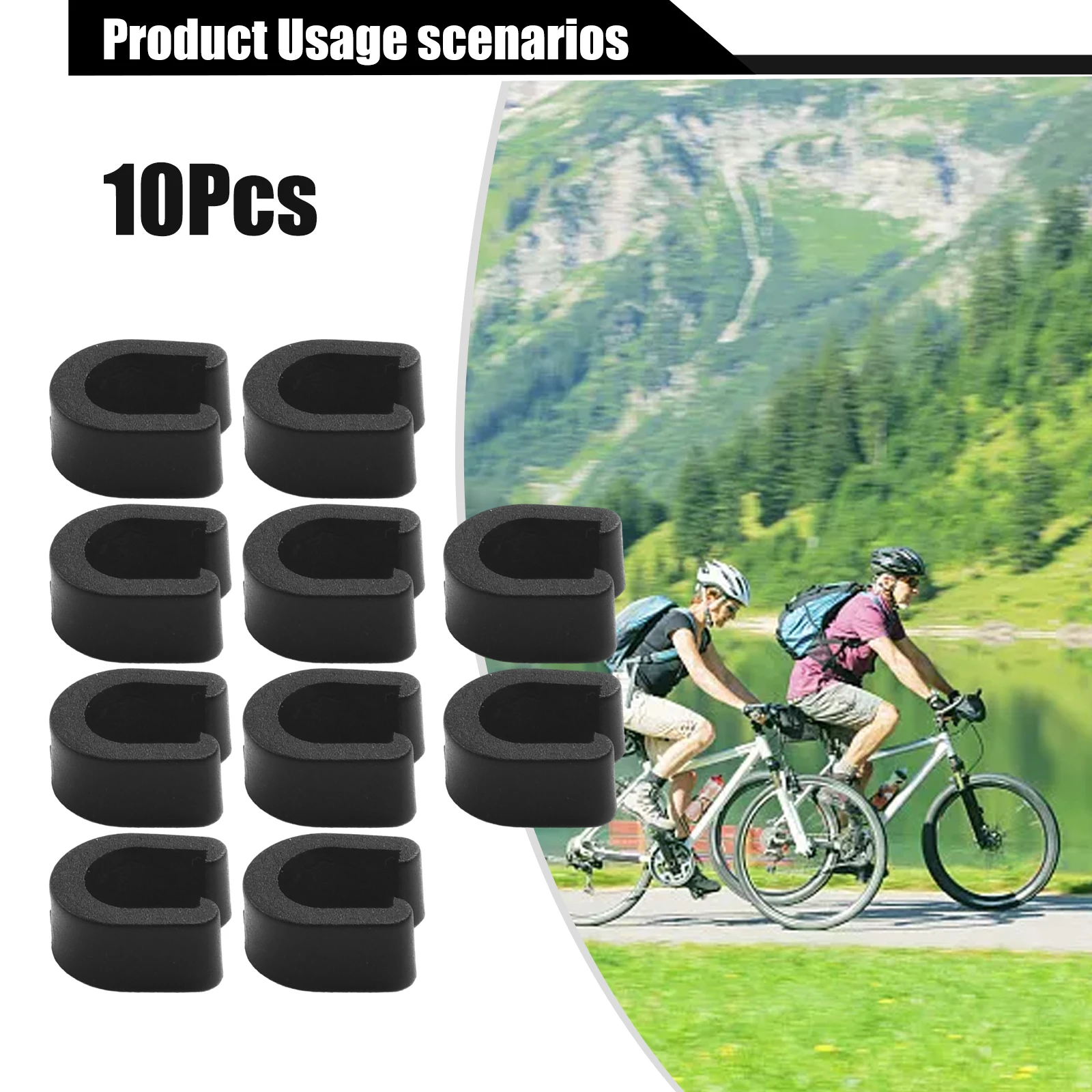 10pcs Bicycle Buckle  Plastic C-Clips Buckle Brake Gear Cable Housing Hose Tube For Wire Pipe And Oil Pipe With Wire Diameter