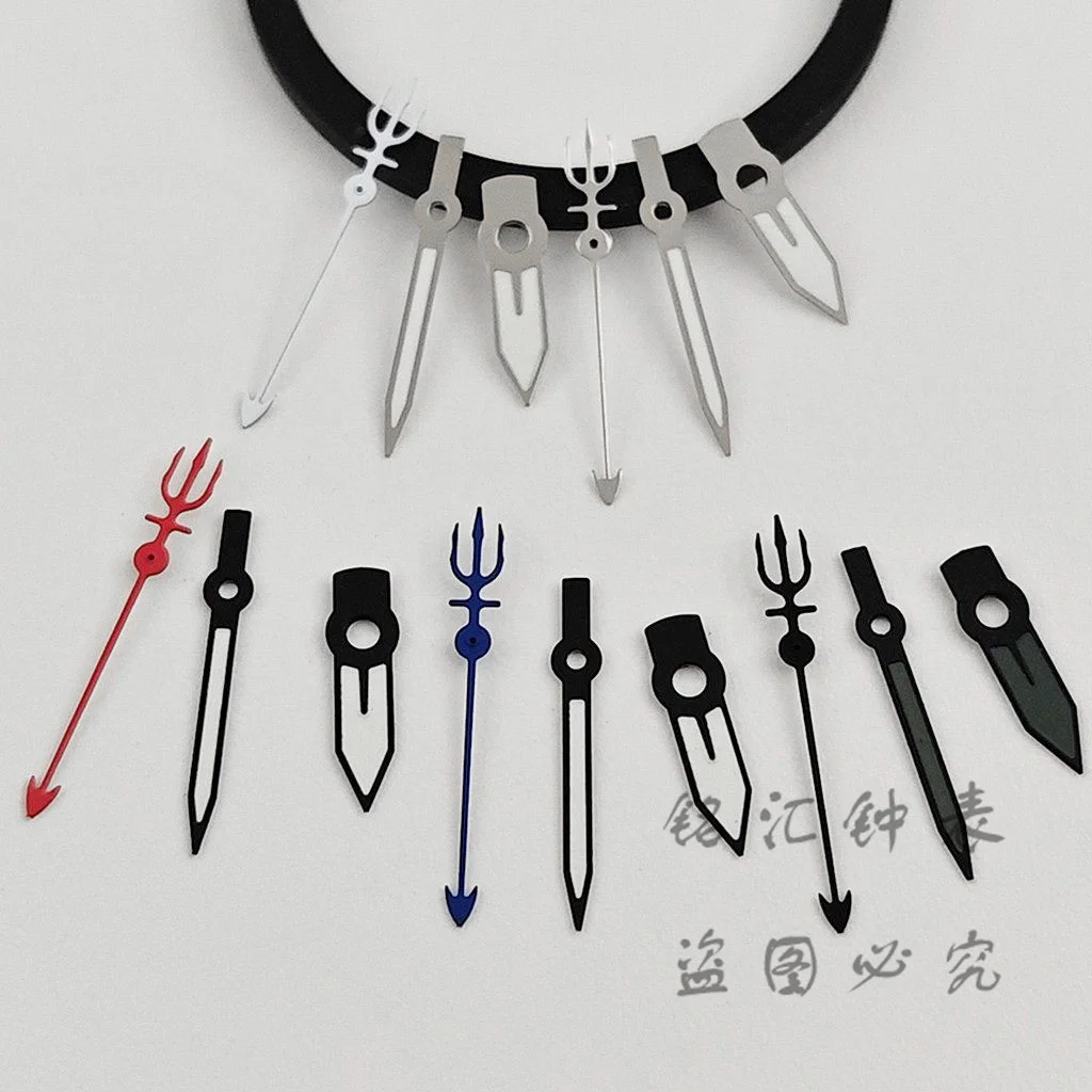 New NH35 Trident Shaped Watch Hands C3 Luminous Watche Pointers Parts For NH34 NH35 NH36 7S26 7S36 4R35 4R36 Automatic Movement