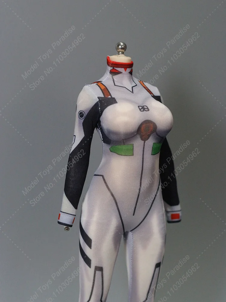 1/6 Vrouw Soldaat Superheld Anime Bedrukt Lange Mouw Hoge Hals Halve Ritssluiting Jumpsuit Fit 12Inch Ph Action Figure Body