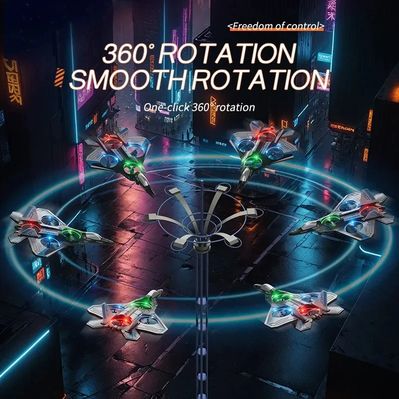 Materiał piankowy EPP odporny na uszkodzenia i uderzenia 360 °   Przycisk do odwracania, powrót, fajne światło, odtwarzanie CD, latanie, myśliwiec, prezent na Boże Narodzenie