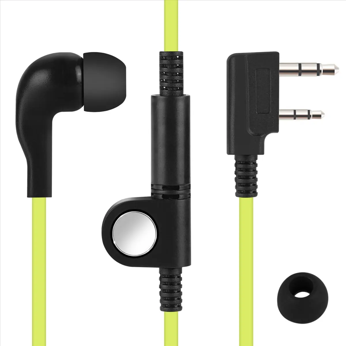 A003 2 Pin Noodle Style Earbud Headphone K Plug Earpiece Headset For Uv5R -888S Uv5R Radio Green Wire