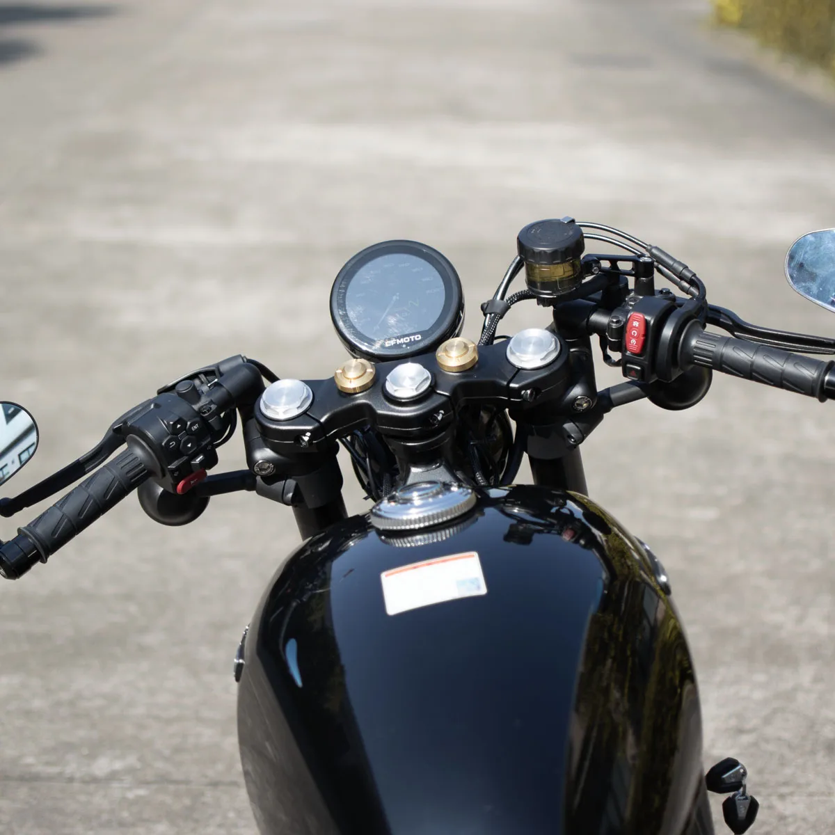 Adjustable CNC Aluminum Detached Split Clip-on Handlebar Mirror and Upper Yoke Customized For CFMOTO CLC450