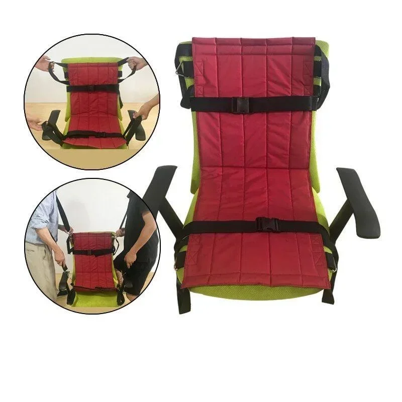 Camilla plegable Simple para personas mayores, correas traseras para sillas de escaleras, cinturón de transferencia de transporte para pacientes paralíticos, color naranja