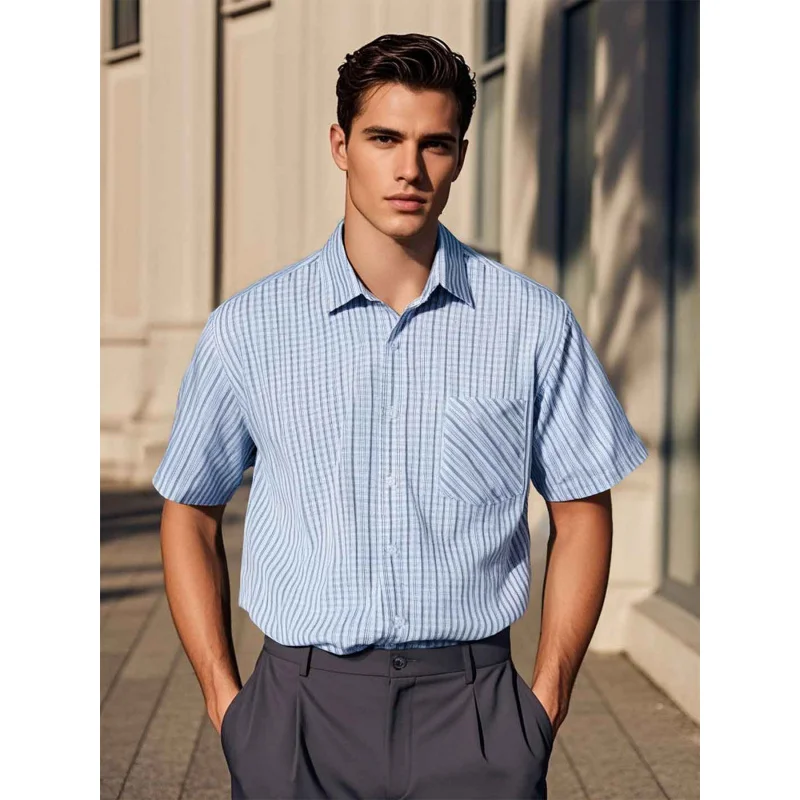 

2025New American Style Men's Sunshine Elegant Temperament Outdoor Social Single-Breasted Short-Sleeve Summer Shirt