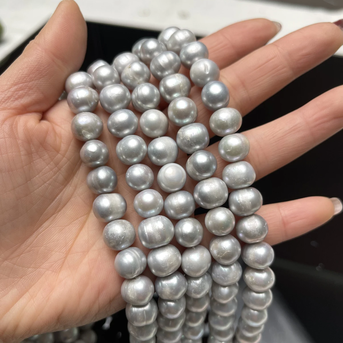 4A Grey near round Freshwater - Jewelry Making Ideas With Beads review and price