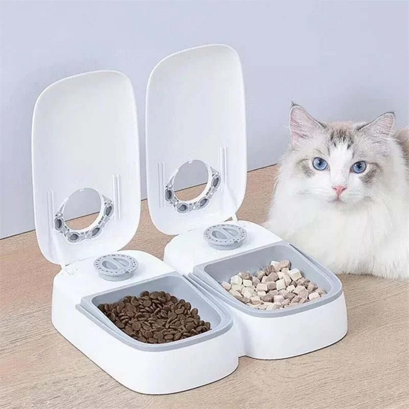 Multifunctional Pet Automatic Timer Feeder Compartment Bowl with Timer Automatic Feeding Bowl for Dogs and Cats