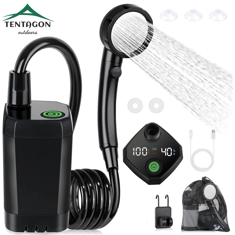 

캠핑용품 Открытый портативный душ для кемпинга Открытый душ для ванны Насадка для душа Кемпинг зарядка Компактная насадка для душа с подогревом воды принадлежности для кемпинга