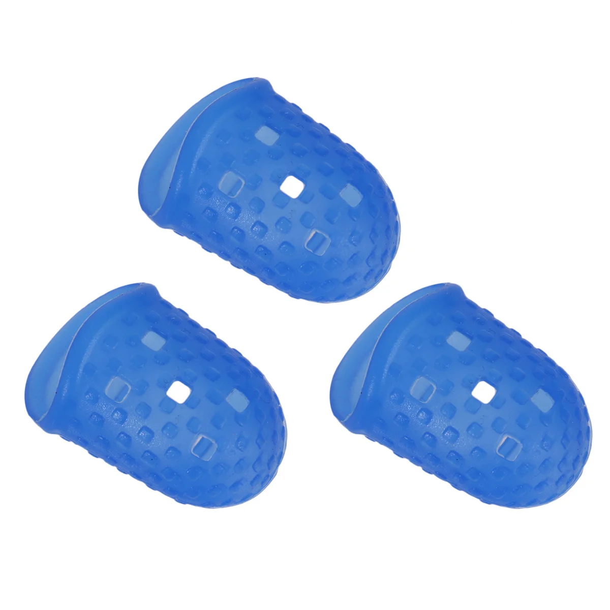 

3 pcs Anti-Scalding Non-Slip Finger Tips Protection Silicone Finger Guard For Counting Sorting Filing Guitar Playing Dark Blue
