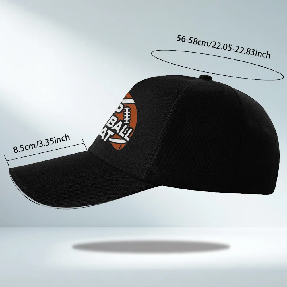 Eat Sleep Football Repeat Graphic Baseball Cap Polyester Adjustable Outdoor Sports Hat Unisex