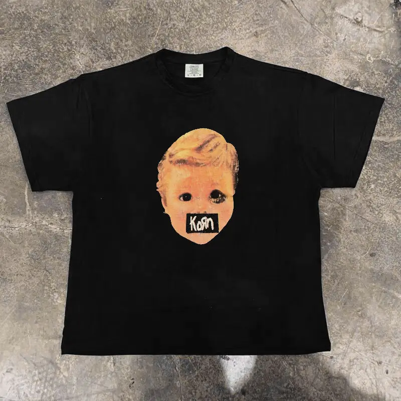 

Cohen Rock Band Petit Garçon Футболка À Manches Courtes Imprimé En Coton Num Fag Vintage Américain